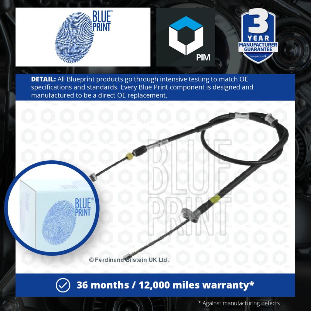 Blue Print Handbrake Cable Rear Right ADT346144 [PM100303]