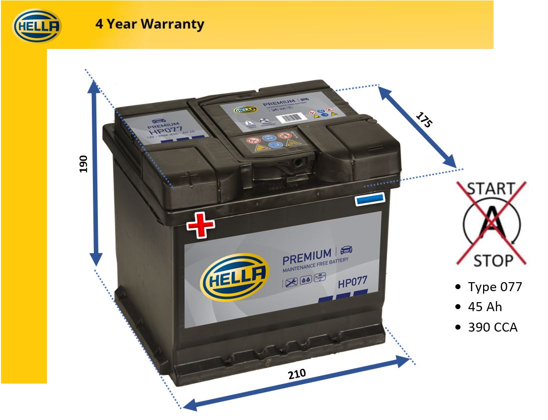 Hella HP077 Car Battery