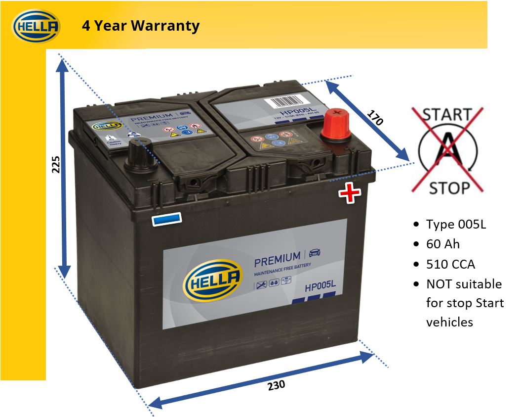 Hella HP005L Car Battery
