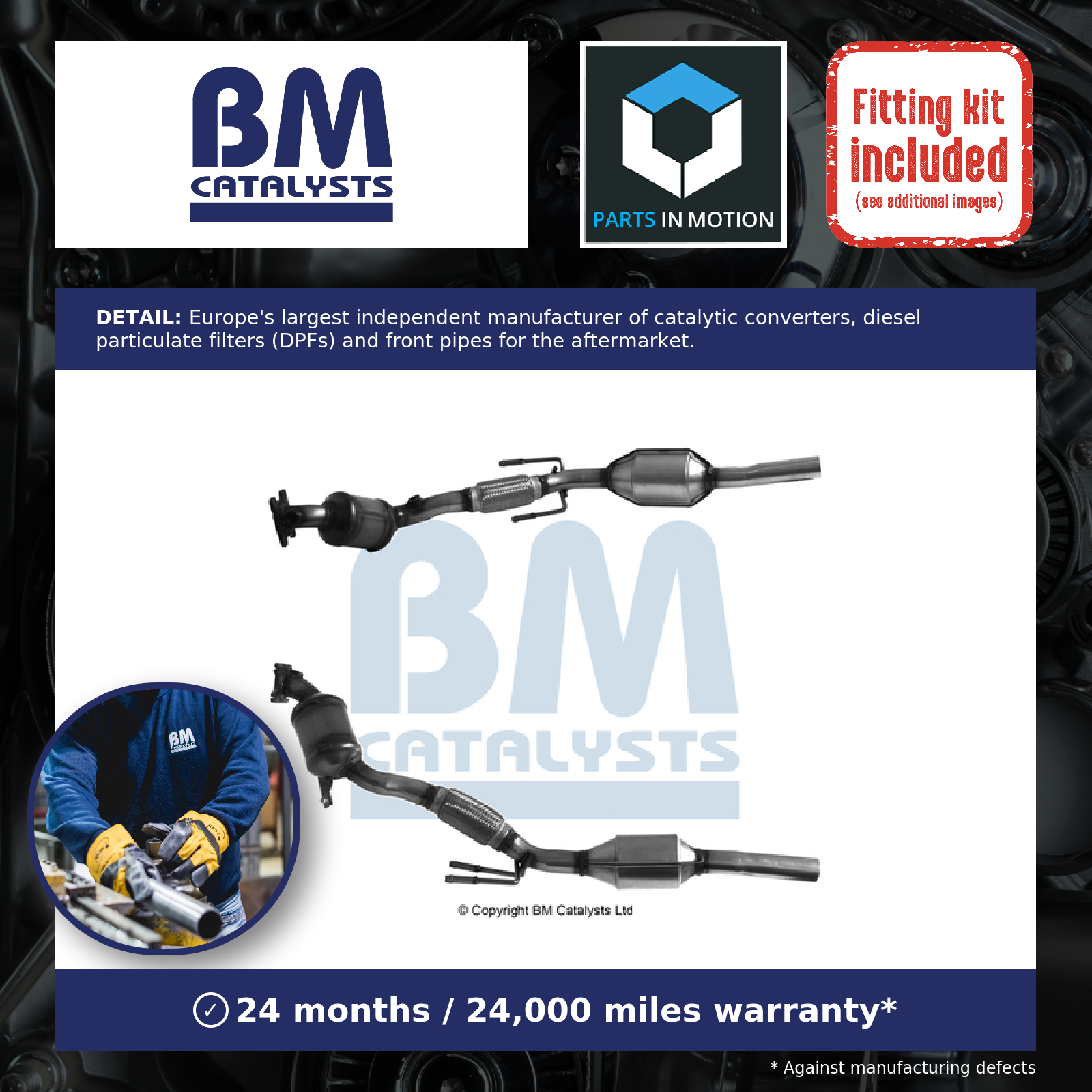 BM Cats Catalytic Converter Type Approved + Fitting Kit BM92864HK [PM2355710]