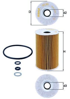 Mahle Oil Filter OX351D [PM399077]