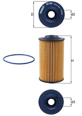 Mahle Oil Filter OX399D [PM384808]