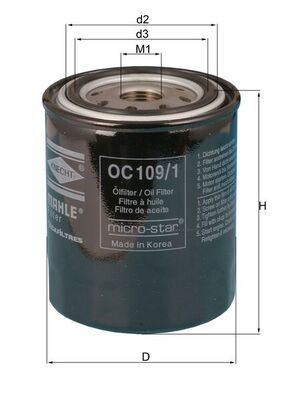 Mahle Oil Filter OC109/1 [PM293498]