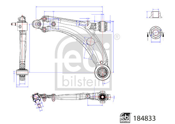 Febi Wishbone / Suspension Arm Front Left 184883 [PM2173949]