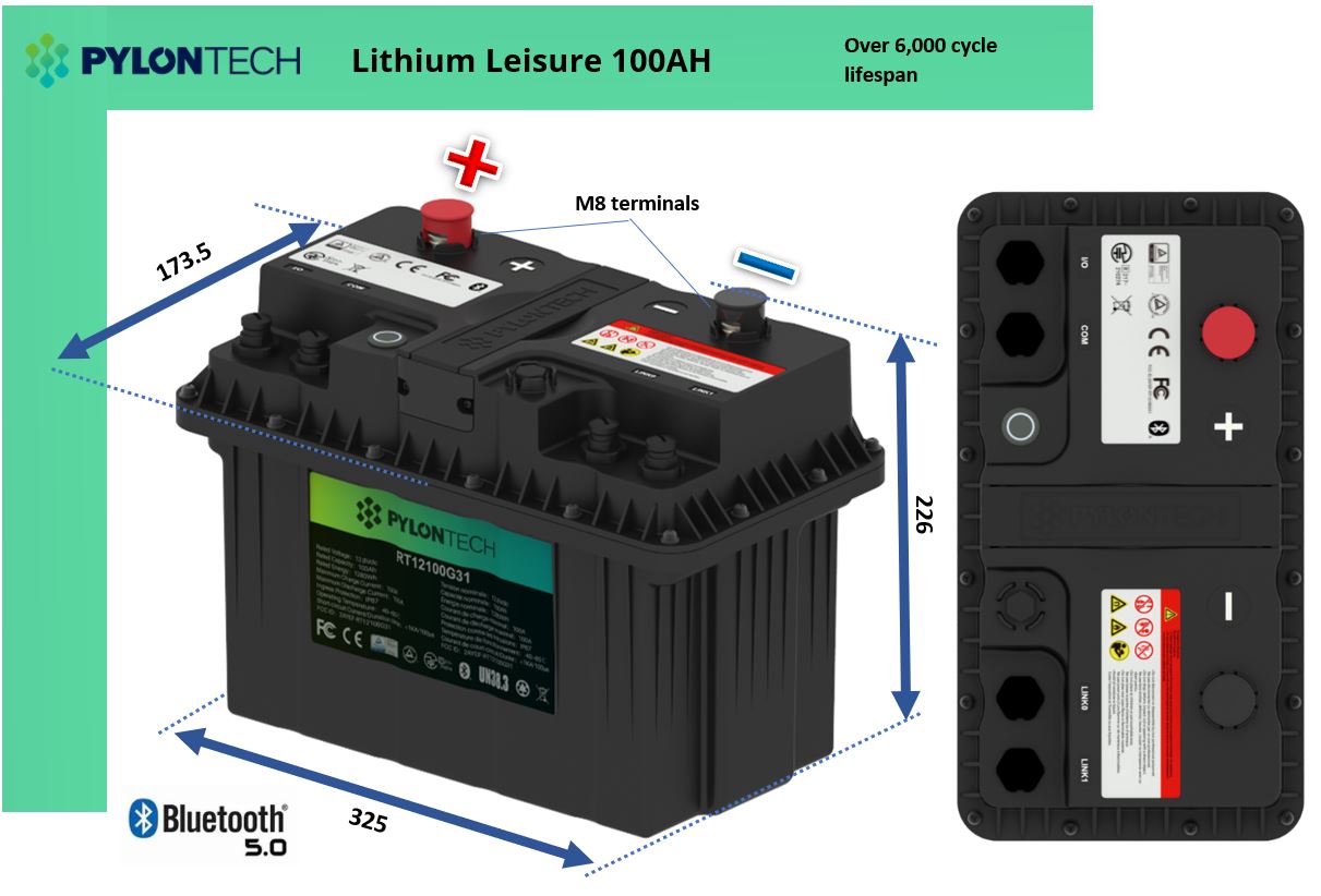 Pylontech RT12100 Lithium Leisure Battery