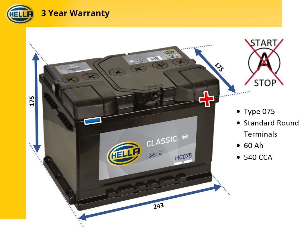 Hella HC075 Car Battery
