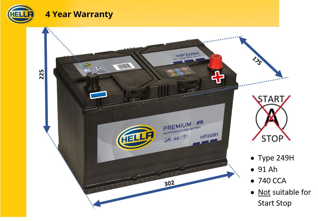 Hella HP249H Car Battery