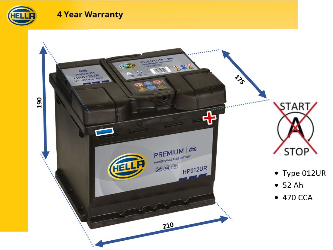 Hella HP012UR Car Battery