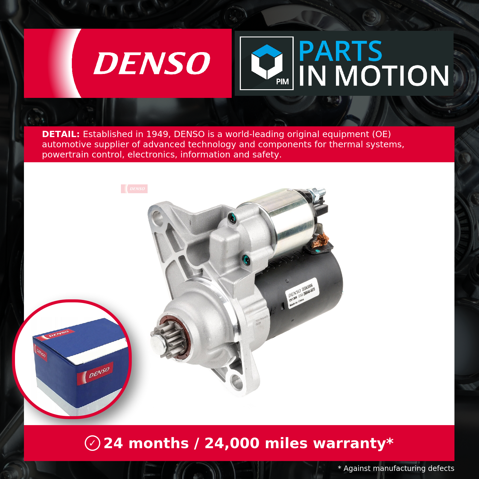 Starter Motor fits SEAT CORDOBA 6L 1.6 03 to 09 Manual Transmission Denso New - Image 31