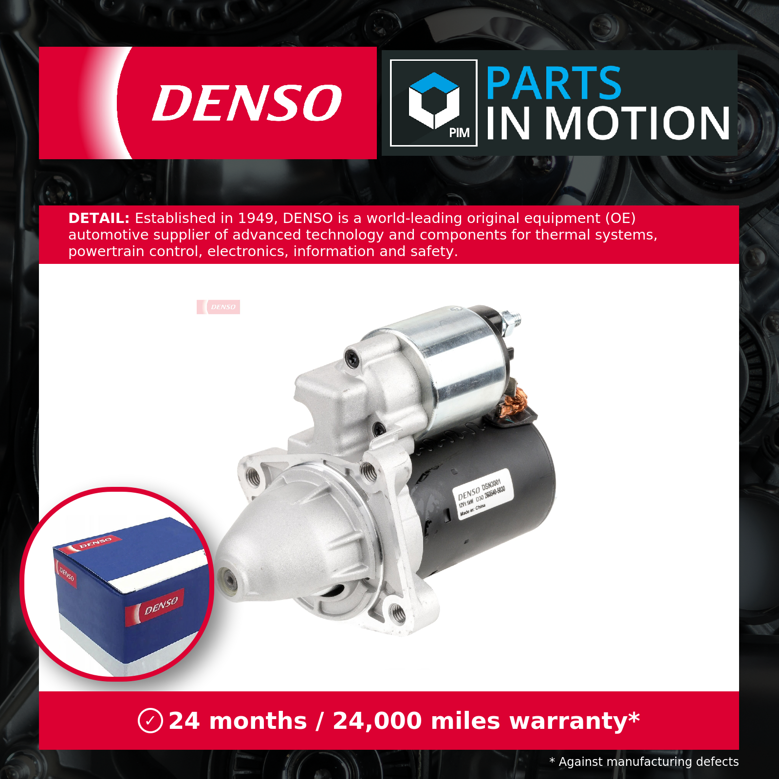 Starter motor Clockwise rotation DSN3001 DENSO for FORD MAZDA VOLVO - Image 33