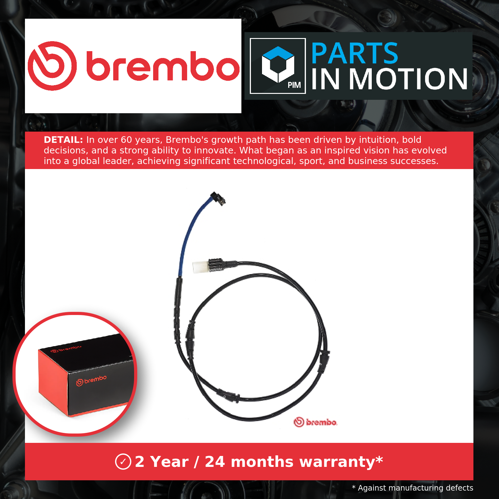 Front BREMBO A 00 459 Warning Contact, brake pad wear for LAND ROVER - Image 3