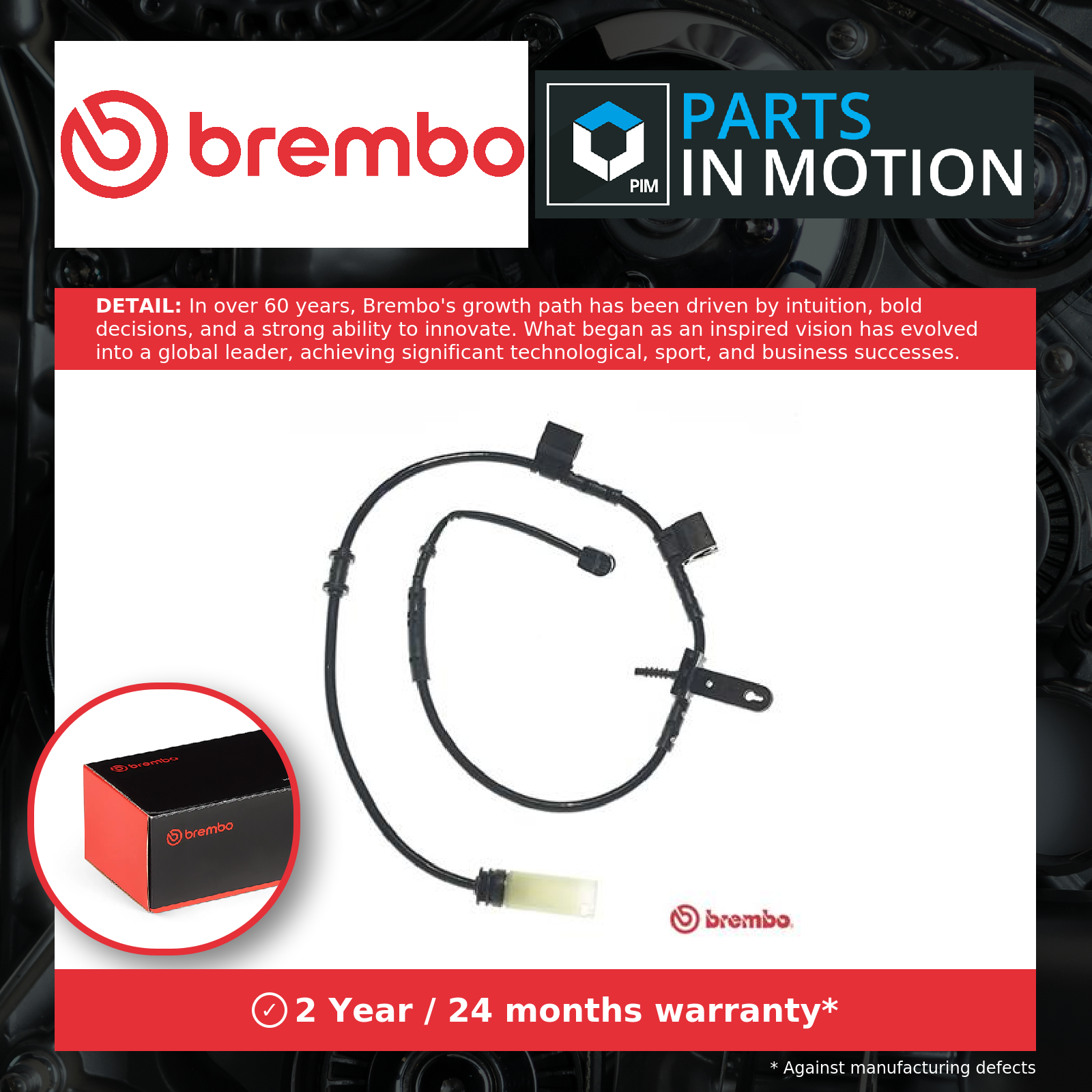 Brake Pad Wear Indicator Sensor fits MINI COOPER R56 1.6 Front 10 to 13 Brembo - Image 12