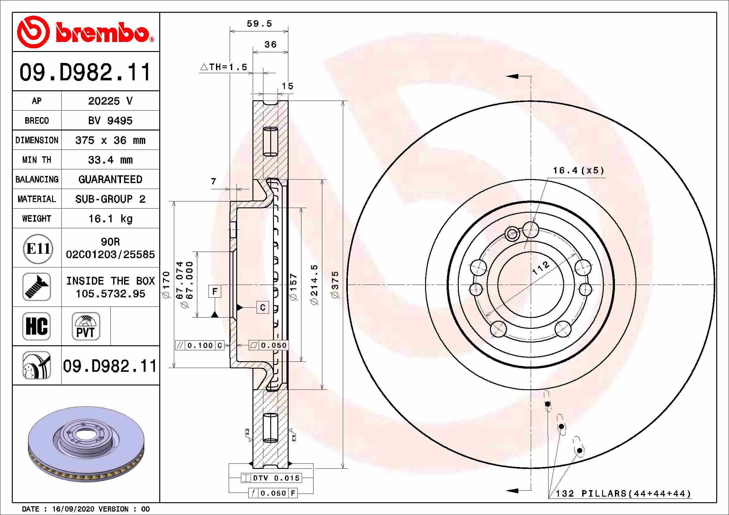 Brembo 09.D982.11