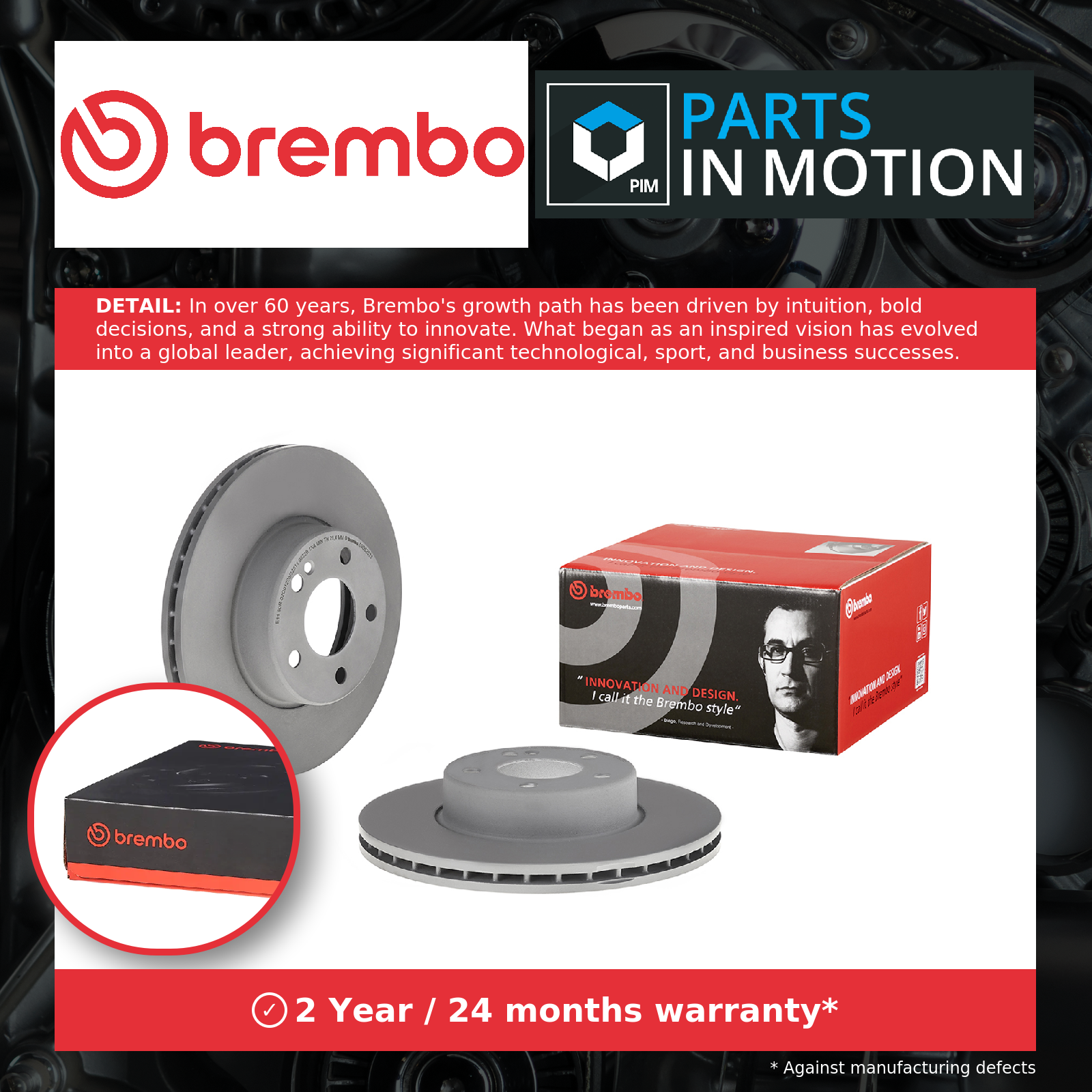 Brembo 2x Brake Discs Pair Vented Front 09.D525.13 [PM2240382]