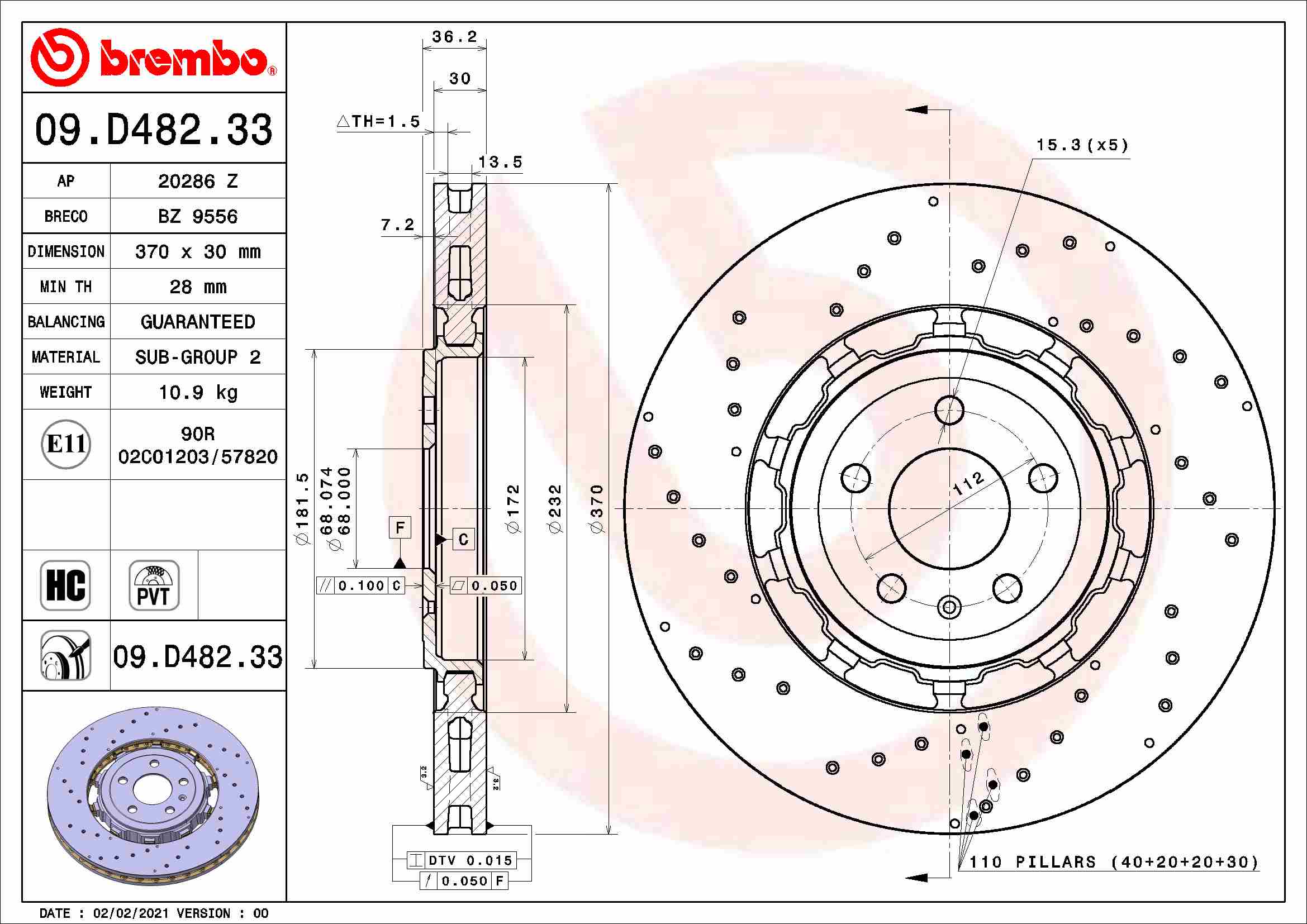 Brembo 09.D482.33