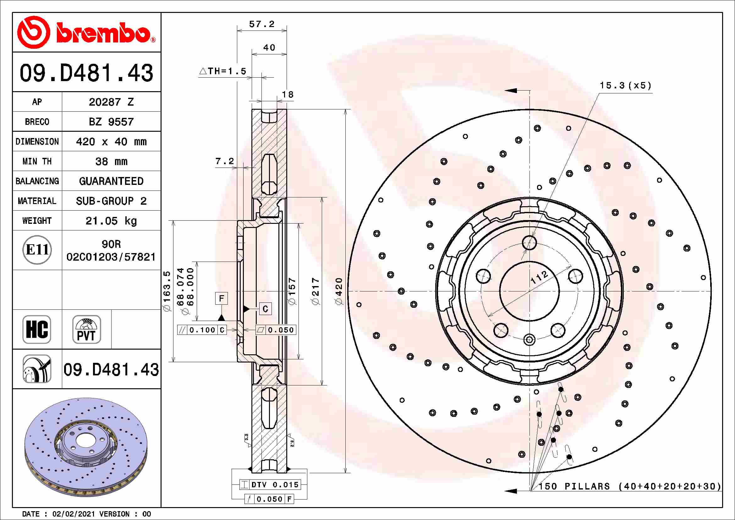 Brembo 09.D481.43