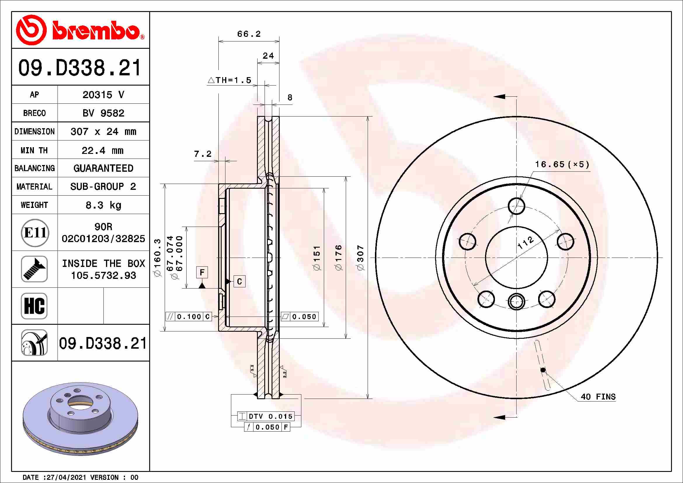 Brembo 09.D338.21