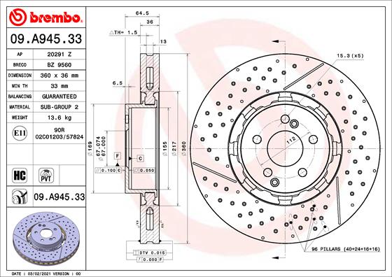 Brembo 09.A945.33