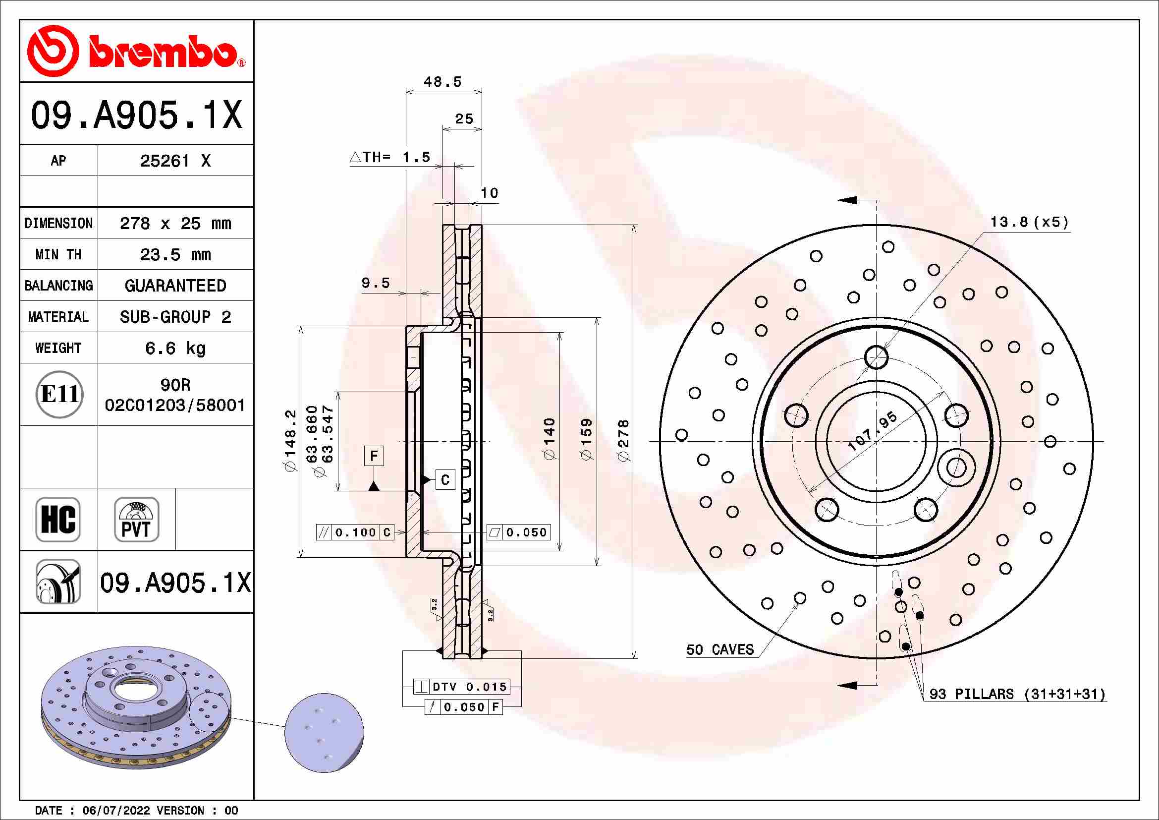 Brembo 09.A905.1X