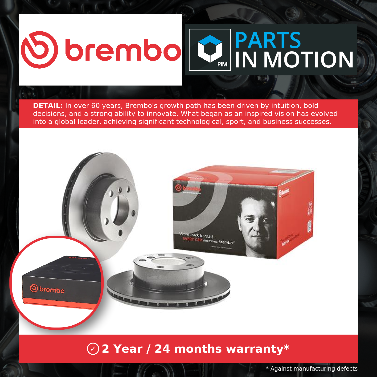 Brembo 2x Brake Discs Pair Vented Front 09.9750.21 [PM2239301]