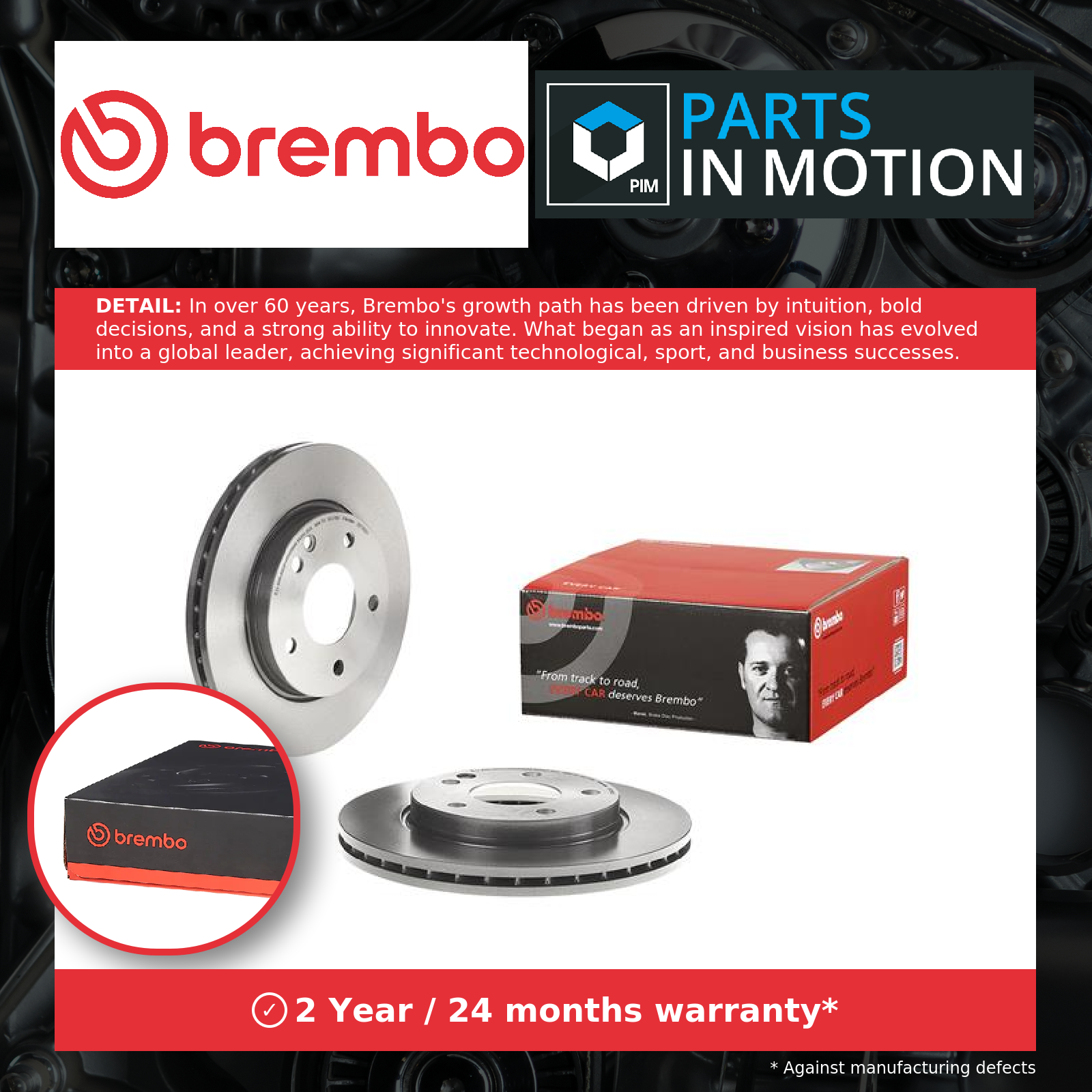 Brembo 2x Brake Discs Pair Vented Front 09.7359.21 [PM2238689]