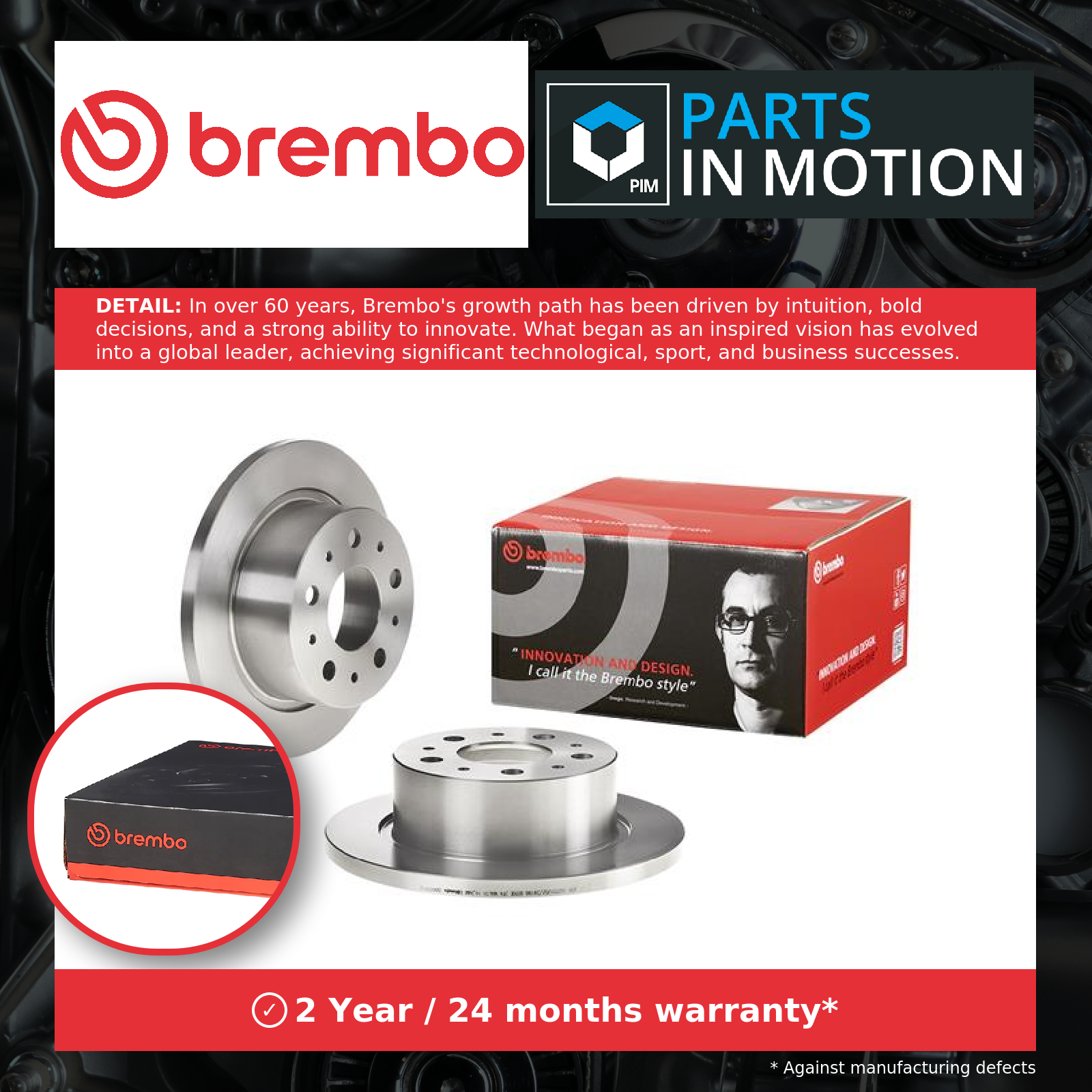 Brembo 2x Brake Discs Pair Solid Rear 08.A459.10 [PM2237788]