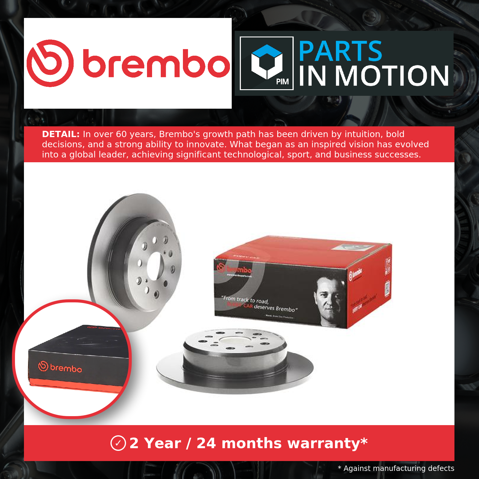 Brembo 2x Brake Discs Pair Solid Rear 08.A038.11 [PM2237698]