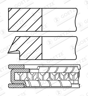 Goetze Piston Rings Kit (Single Cylinder) 08-441000-10 [PM1206603]