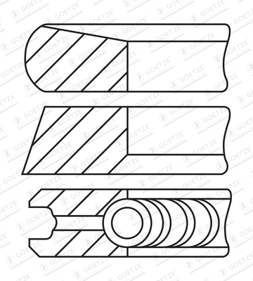 Goetze Piston Rings Kit (Single Cylinder) 08-443100-00 [PM919116]