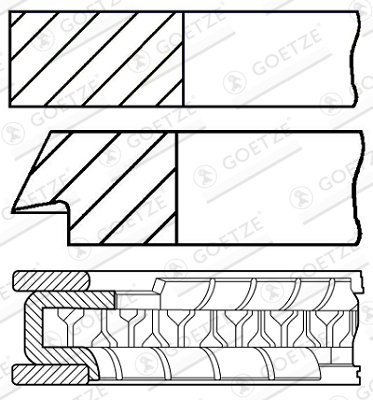 Goetze Piston Rings Kit (Single Cylinder) 08-439500-00 [PM838943]