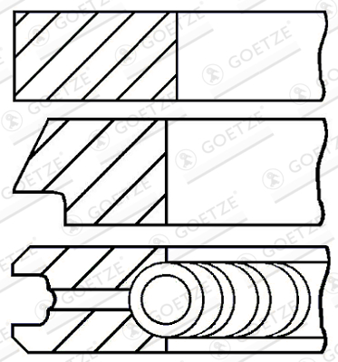 Goetze Piston Rings Kit (Single Cylinder) 08-436500-00 [PM838938]