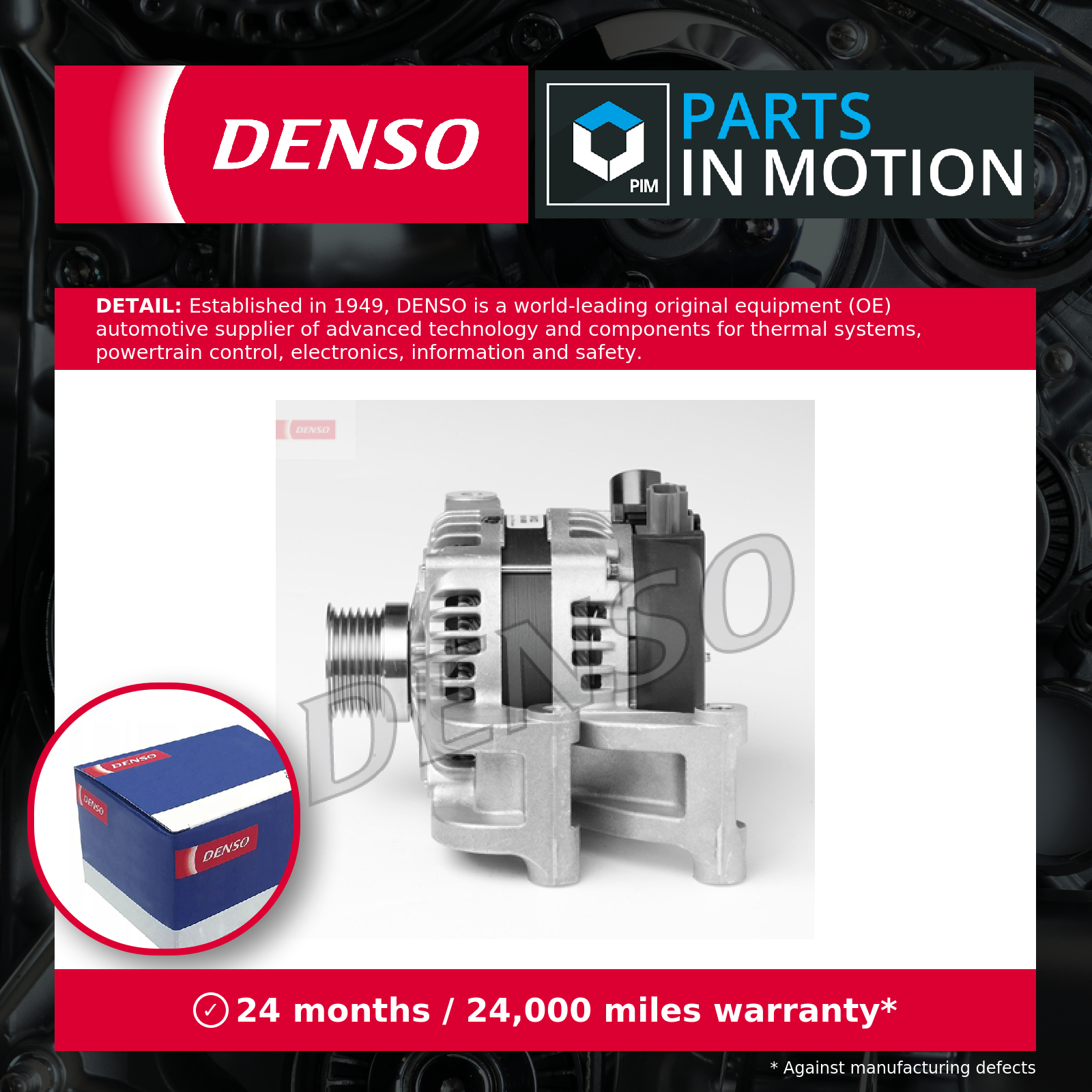 Alternator fits FORD FOCUS C-MAX 2.0 05 to 07 Automatic Transmission Denso New