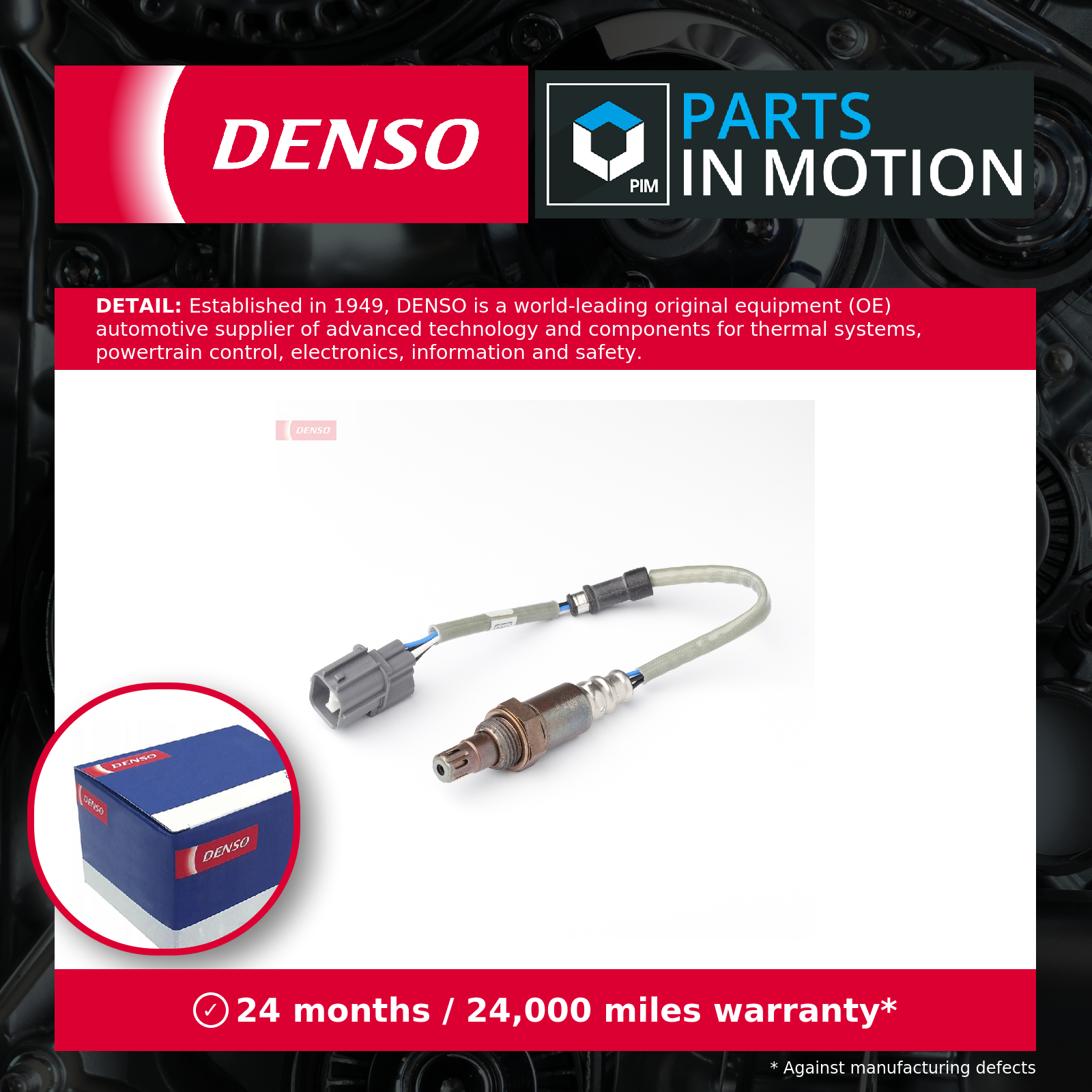 Lambda Sensor fits HONDA CIVIC Mk7 2.0 04 to 05 K20A3 Oxygen Denso 36531PNC003