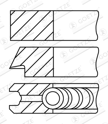 Goetze Piston Rings Kit (Single Cylinder) 08-148300-00 [PM138996]