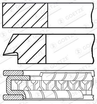 Goetze Piston Rings Kit (Single Cylinder) 08-502800-00 [PM137451]