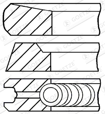 Goetze Piston Rings Kit (Single Cylinder) 08-436100-00 [PM137449]