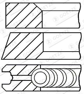Goetze Piston Rings Kit (Single Cylinder) 08-433200-00 [PM135967]