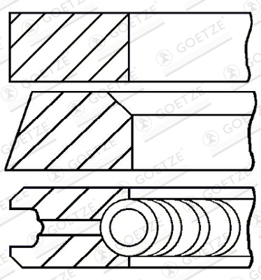 Goetze Piston Rings Kit (Single Cylinder) 08-433400-00 [PM134432]