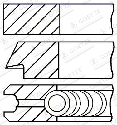 Goetze Piston Rings Kit (Single Cylinder) 08-432200-00 [PM134429]