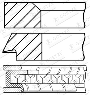 Goetze Piston Rings Kit (Single Cylinder) 08-316900-00 [PM132978]