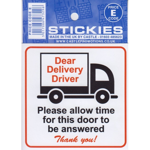 Castle V658 ALLOW TIME TO ANSWER DOOR STICKER