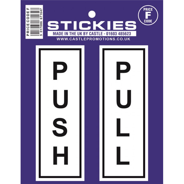 Castle V653 Push Pull Door Stickers