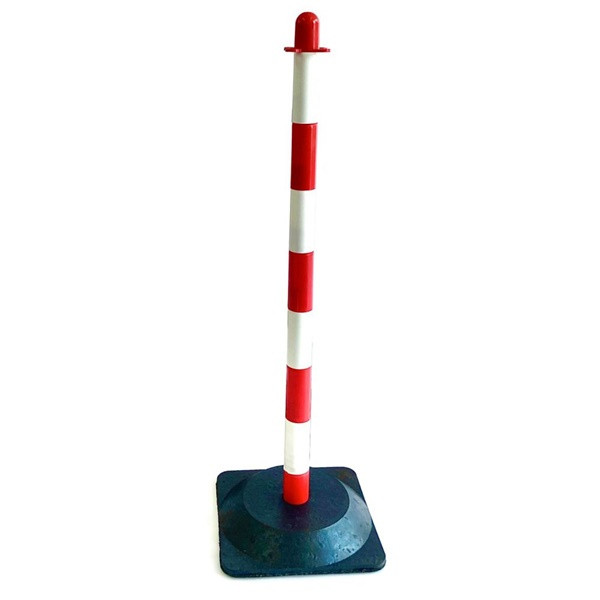 Prosol RCP3292-RW BARRIER CHAIN POST WITH RUBBER BASE - R/W