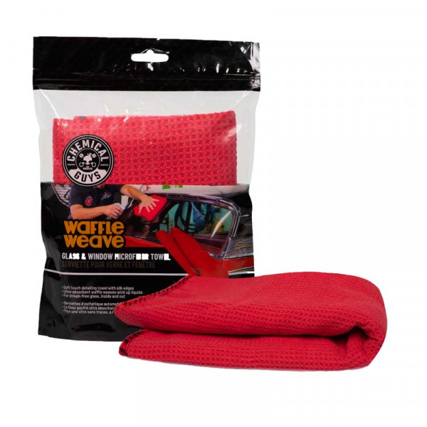 Chemical Guys MIC707 Waffle Weave Glass Cloth Red