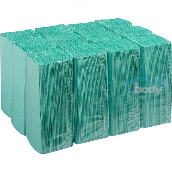 Body PLus BDP00183 Green C-Fold Hand Towel 1 Ply - 240 Sheets 217mm X 250mm Pack Of 12