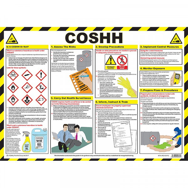 Safety First Aid A704 Coshh Poster 59x42cm