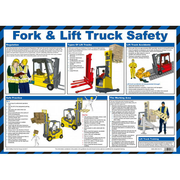 Safety First Aid A620 FORK LIFT TRUCK SAFETY GUIDE POSTER