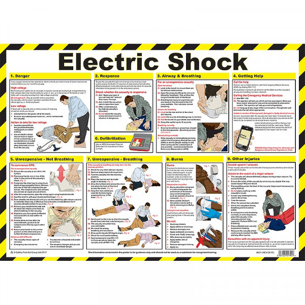 Safety First Aid A601 Electric Shock Poster 59x42cm