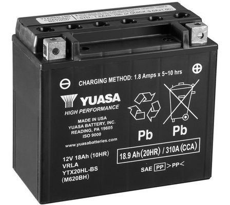 Yuasa YTX20HL-BS AGM Motorcycle Battery