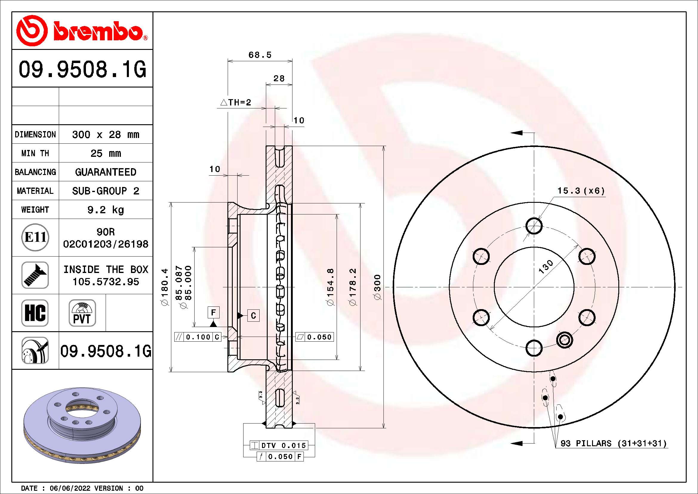 Brembo Brake Discs Pair + Pads Kit Front KT10025 [PM2260065]